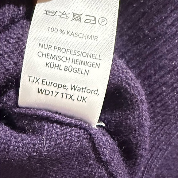 Max Studio Women’s Purple Cowl Neck Long Sleeve Cashmere Size S Sweater - Picture 5 of 9